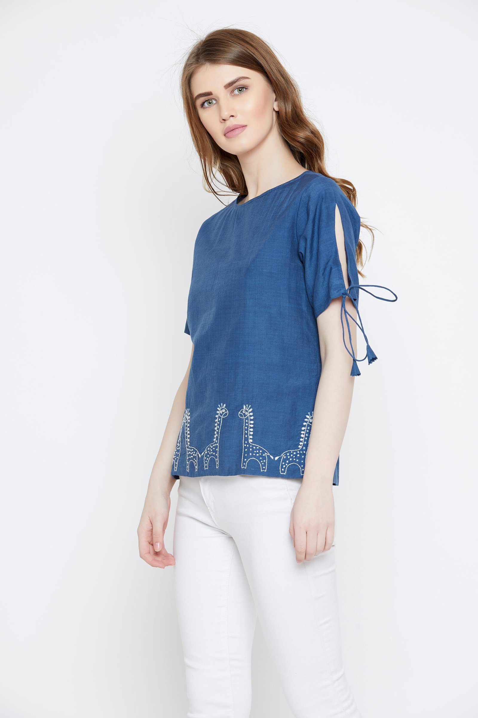 Tops Chikan Blue Giraffe 1 M,L